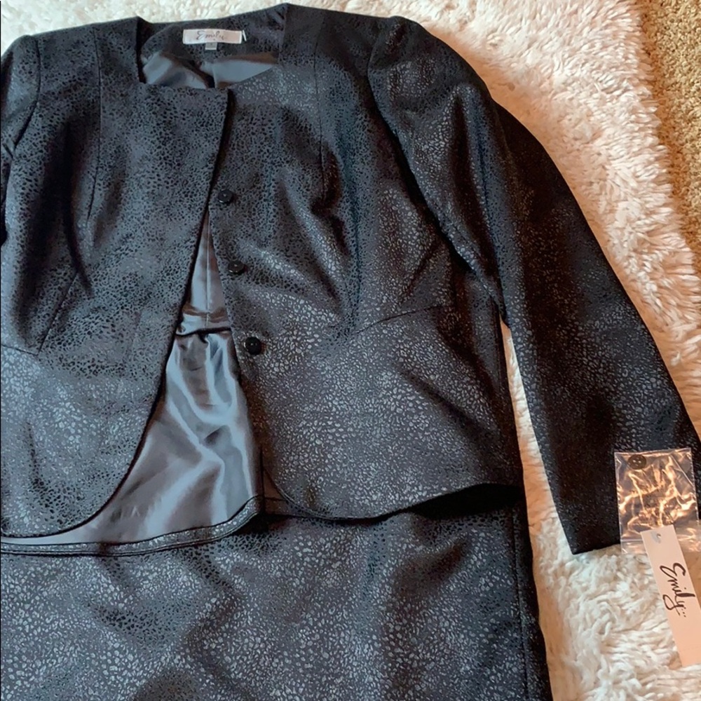 NWT Black suit with Long skirt